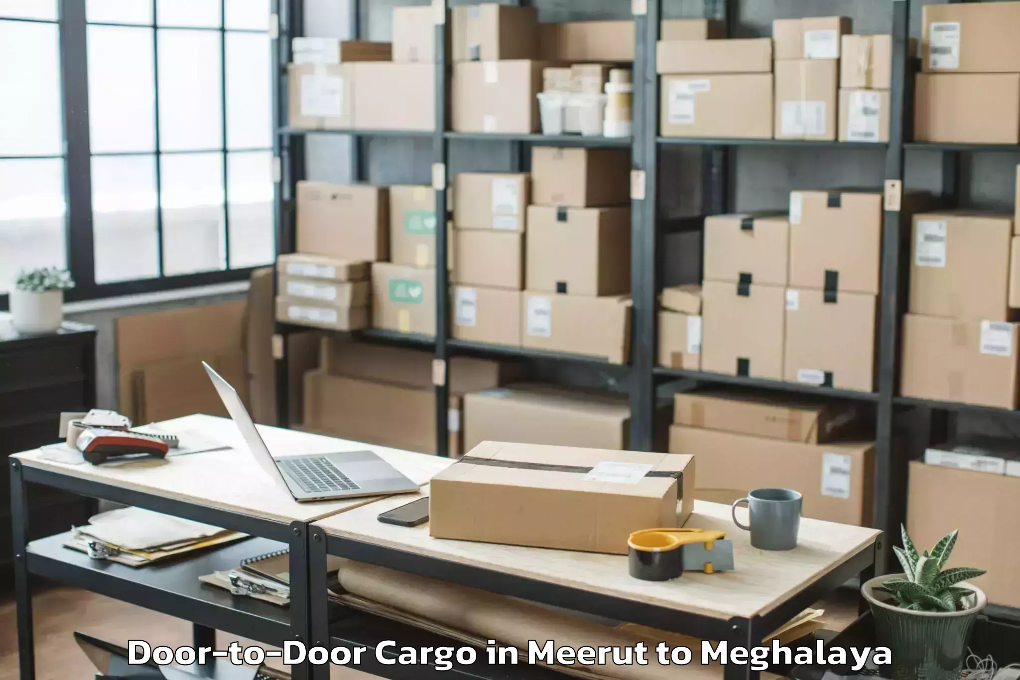 Top Meerut to Nongstoin Door To Door Cargo Available